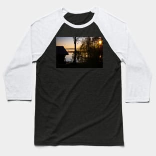 Sunset on a Calm Lake Baseball T-Shirt